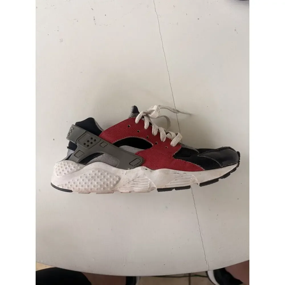 NIKE AIR HUARACHE Junior WHITE RED BLACK Sneakers Shoes 654275-008 7Y